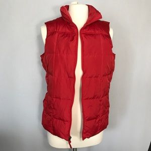 LANDS END Red Down Puffer Vest Feathers MP 10 12